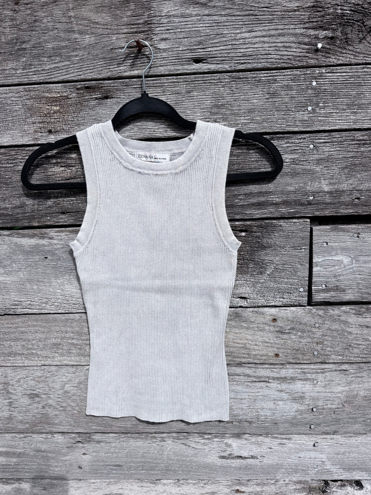 Washed Ribbed Sweater Tank Top