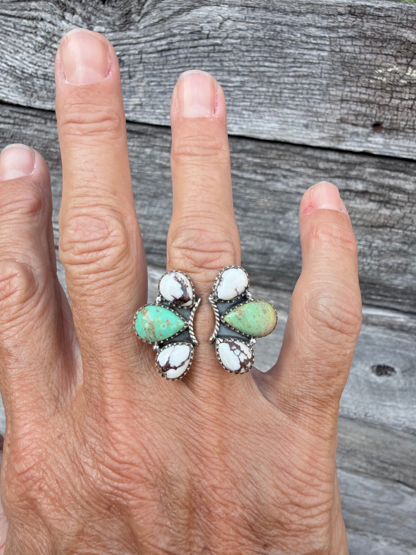 Wild Horse and Paloma Turquoise Bypass Ring