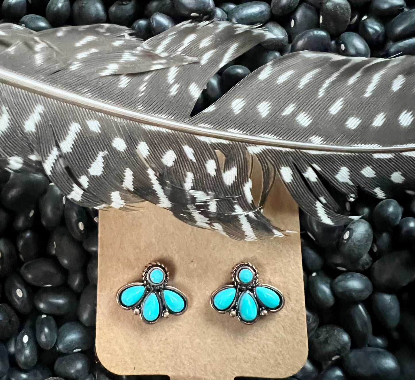 Flower Stone Stud Earring