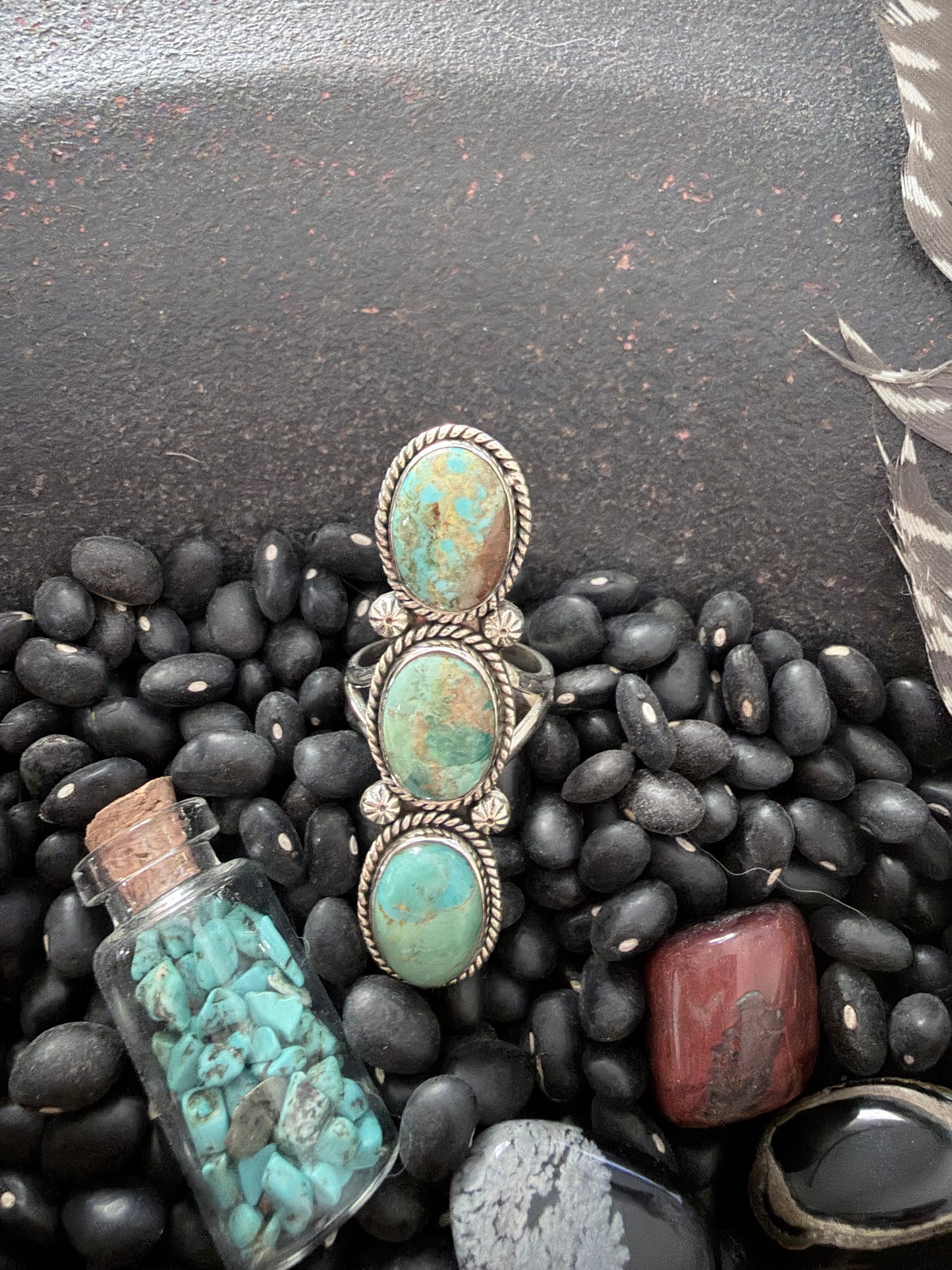 Sonoran Mountain Sterling Silver 3 Stone Ring-135