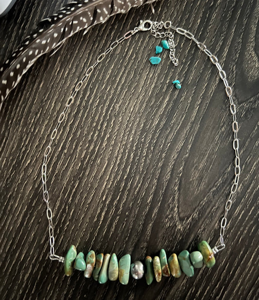 Green Turquoise Chip Necklace