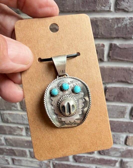 Native Made By Bobby Platero Cowboy Hat Pendant