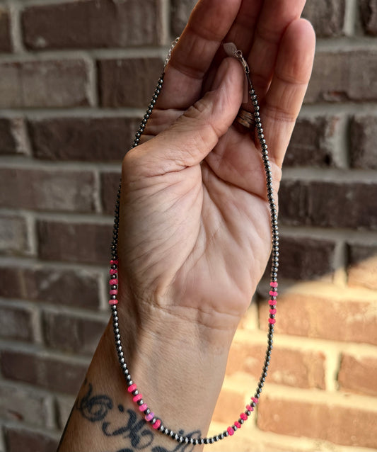 Pink Faceted Opal Necklace 16”