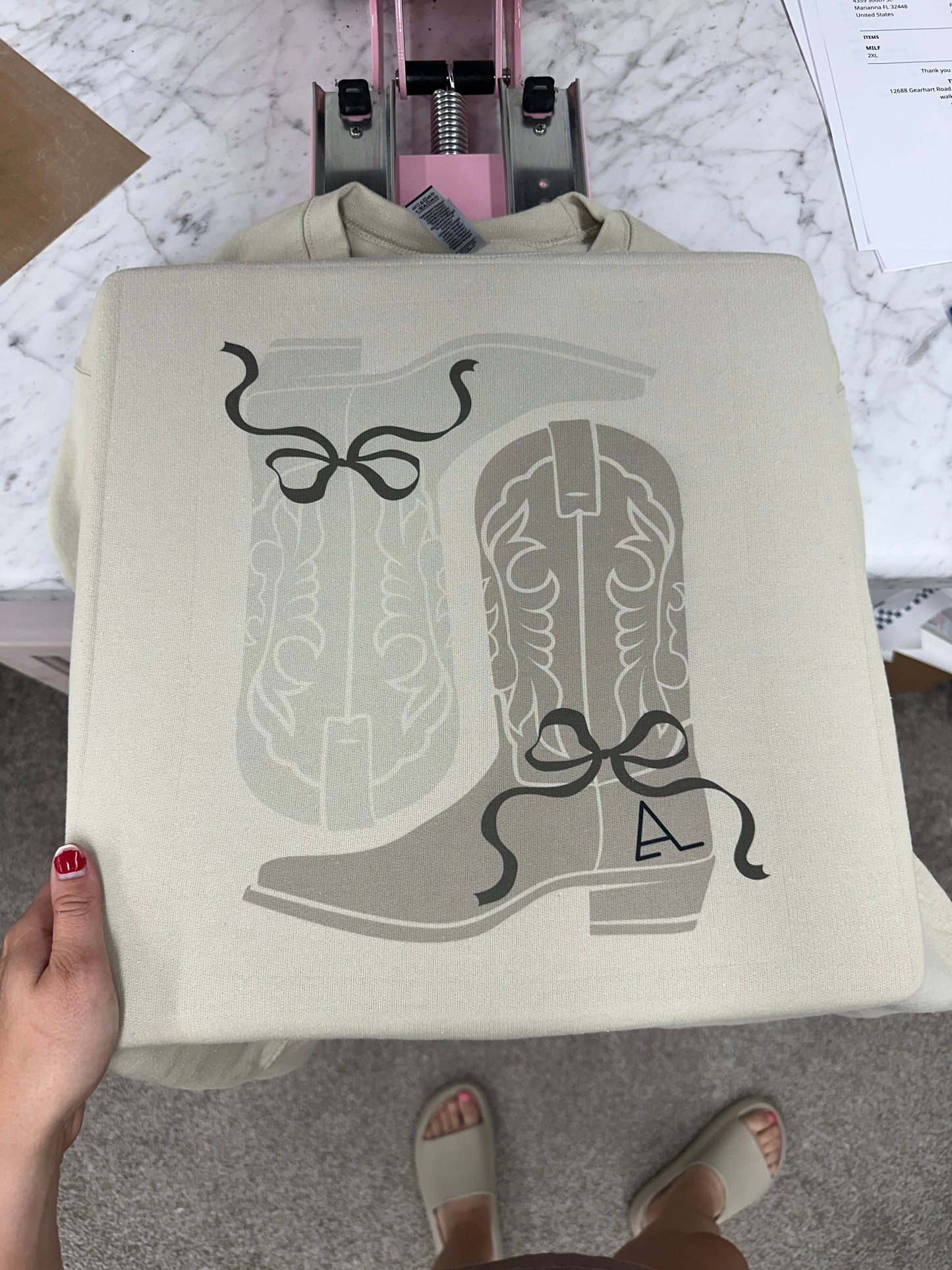 NEUTRAL COQUETTE BOOTS CREW