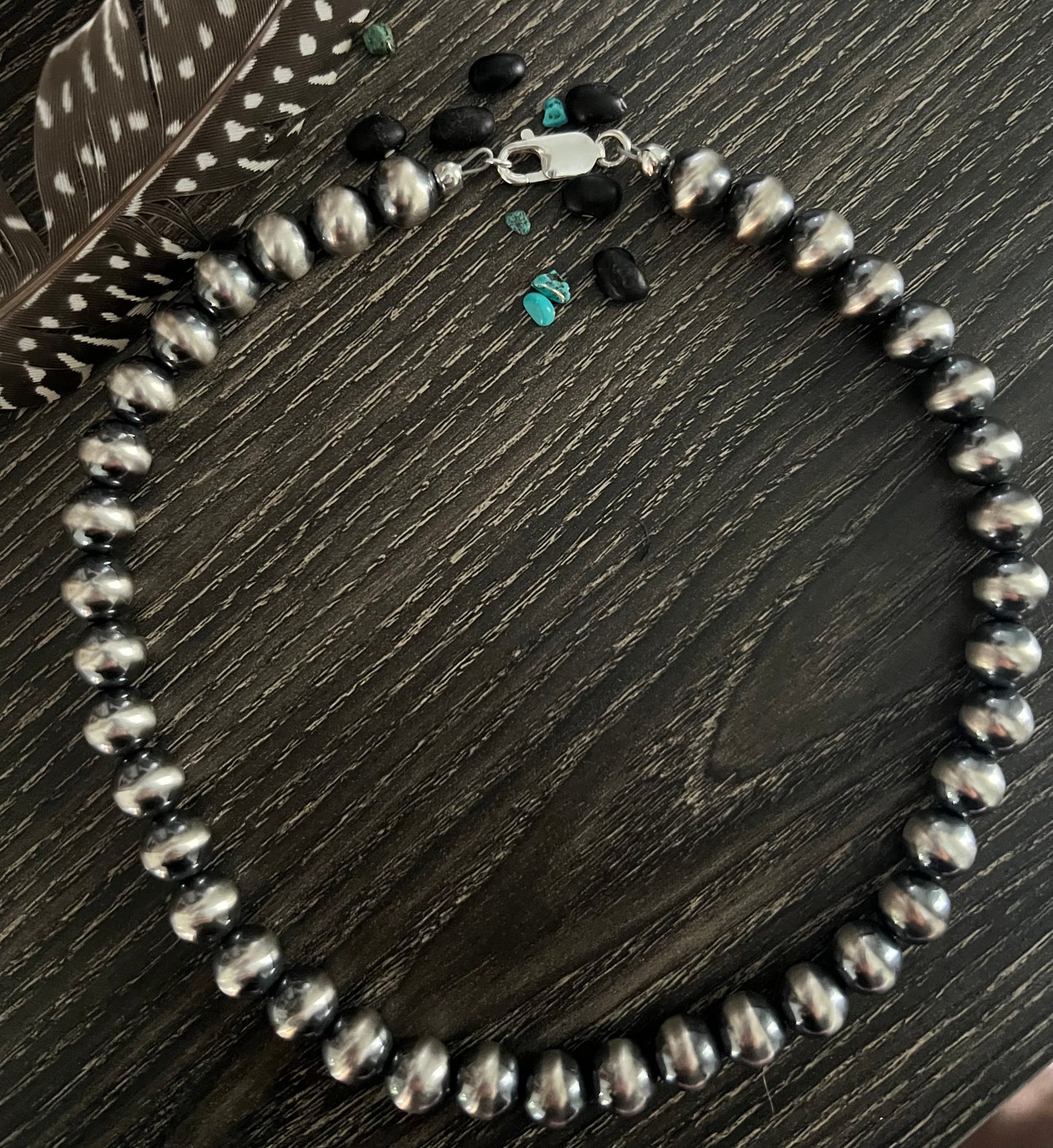 10mm Round Sterling Pearl Necklace