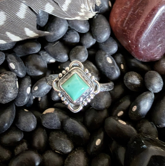 Sterling and Mint Green Gemstone