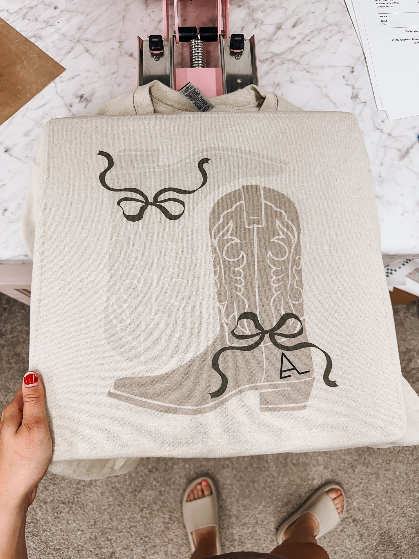 NEUTRAL COQUETTE BOOTS CREW