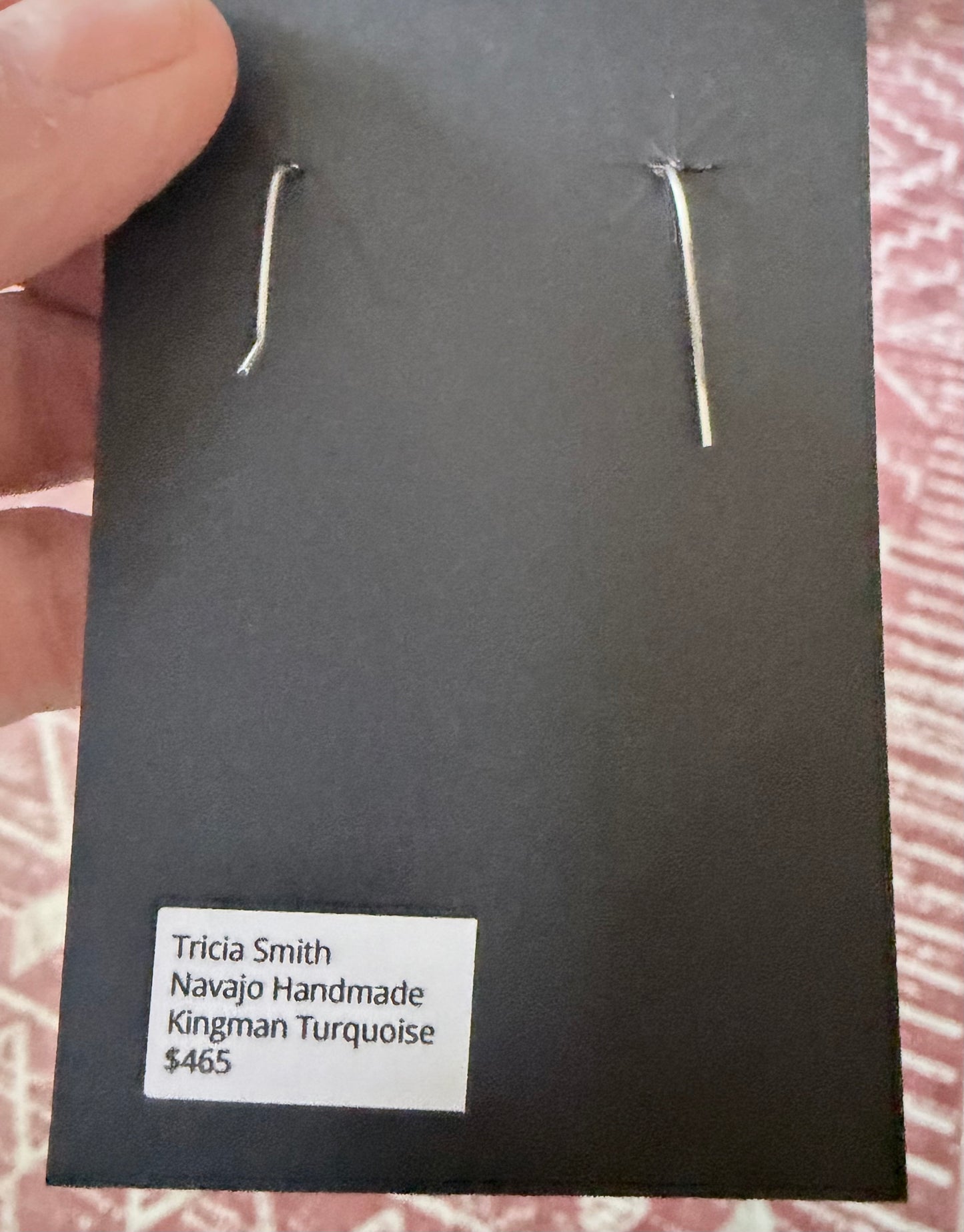 Native Made Kingman Turquoise Earrings by Tricia Smith