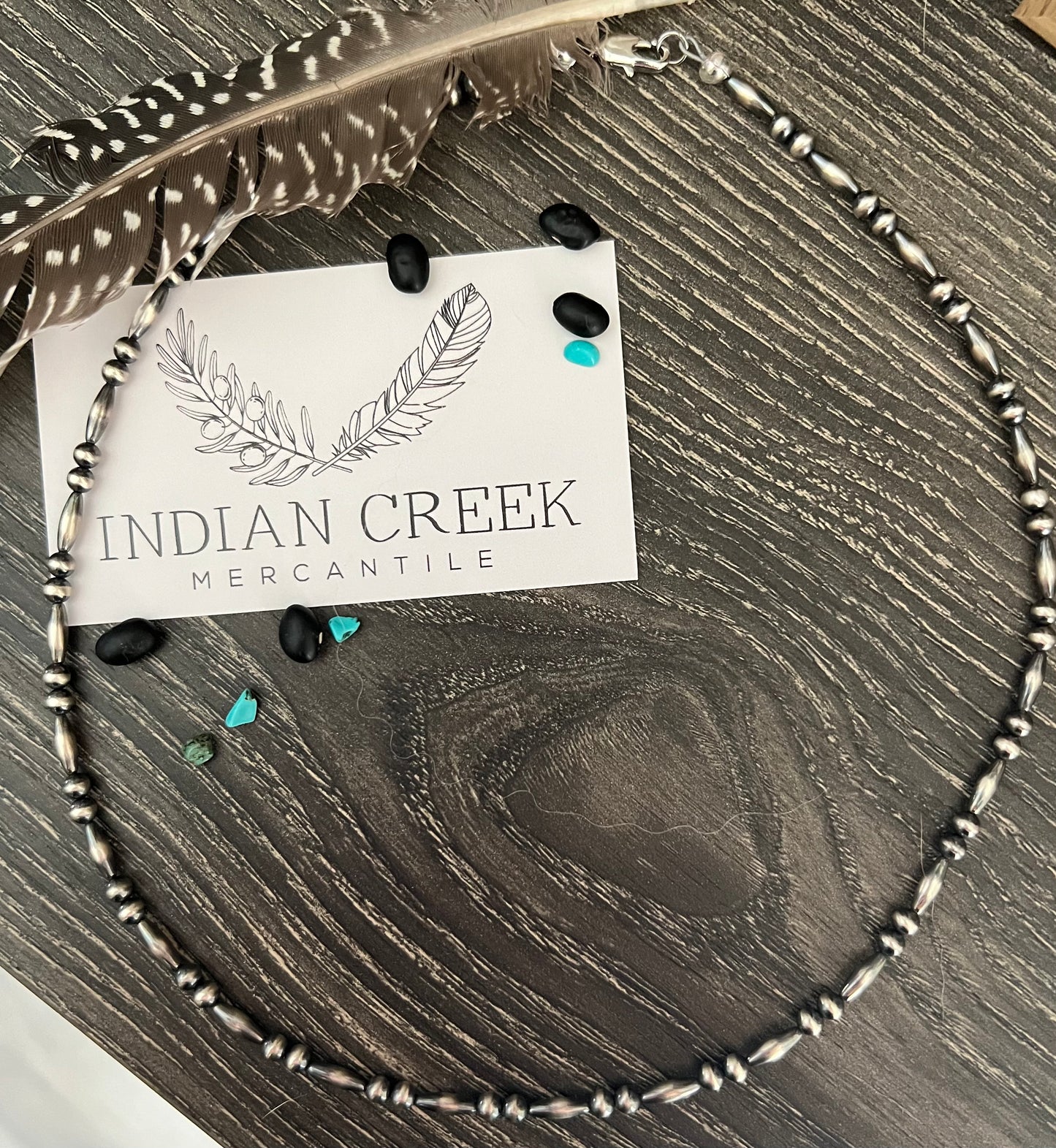 19” Sterling Round and Torpedo Bead Necklace