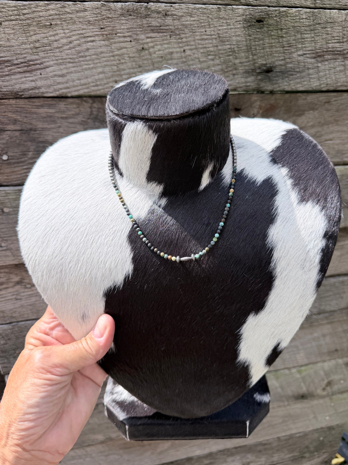 Sterling Pearl and Turquoise Ombre’ Necklace