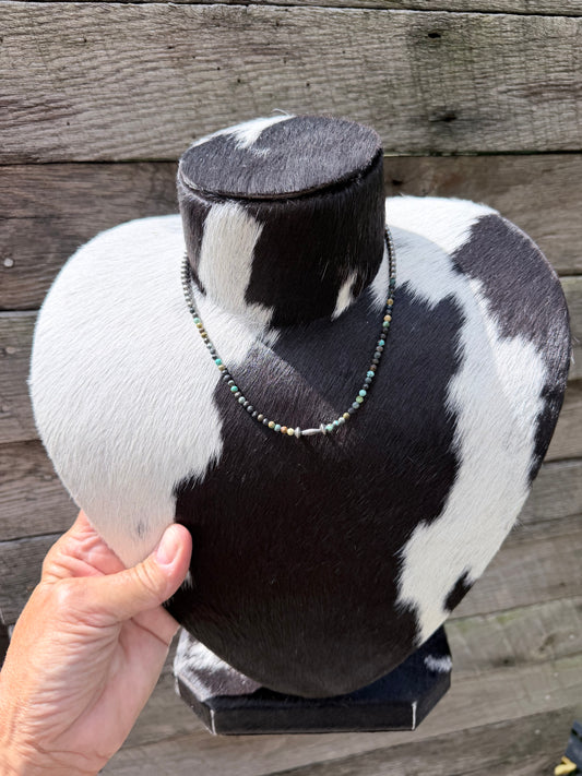 Sterling Pearl and Turquoise Ombre’ Necklace