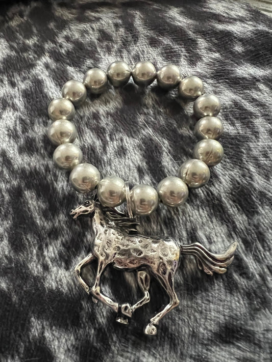 Faux Navajo Pearl Charm Bracelet