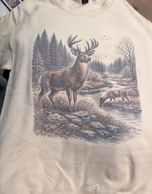 Vintage Deer Crew Neck