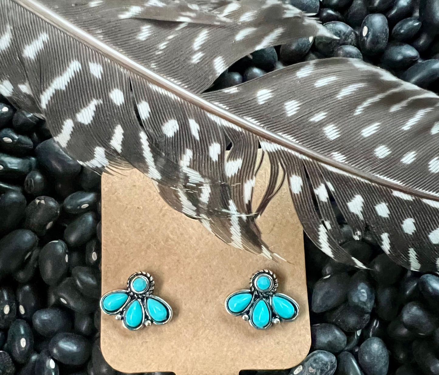 Flower Stone Stud Earring