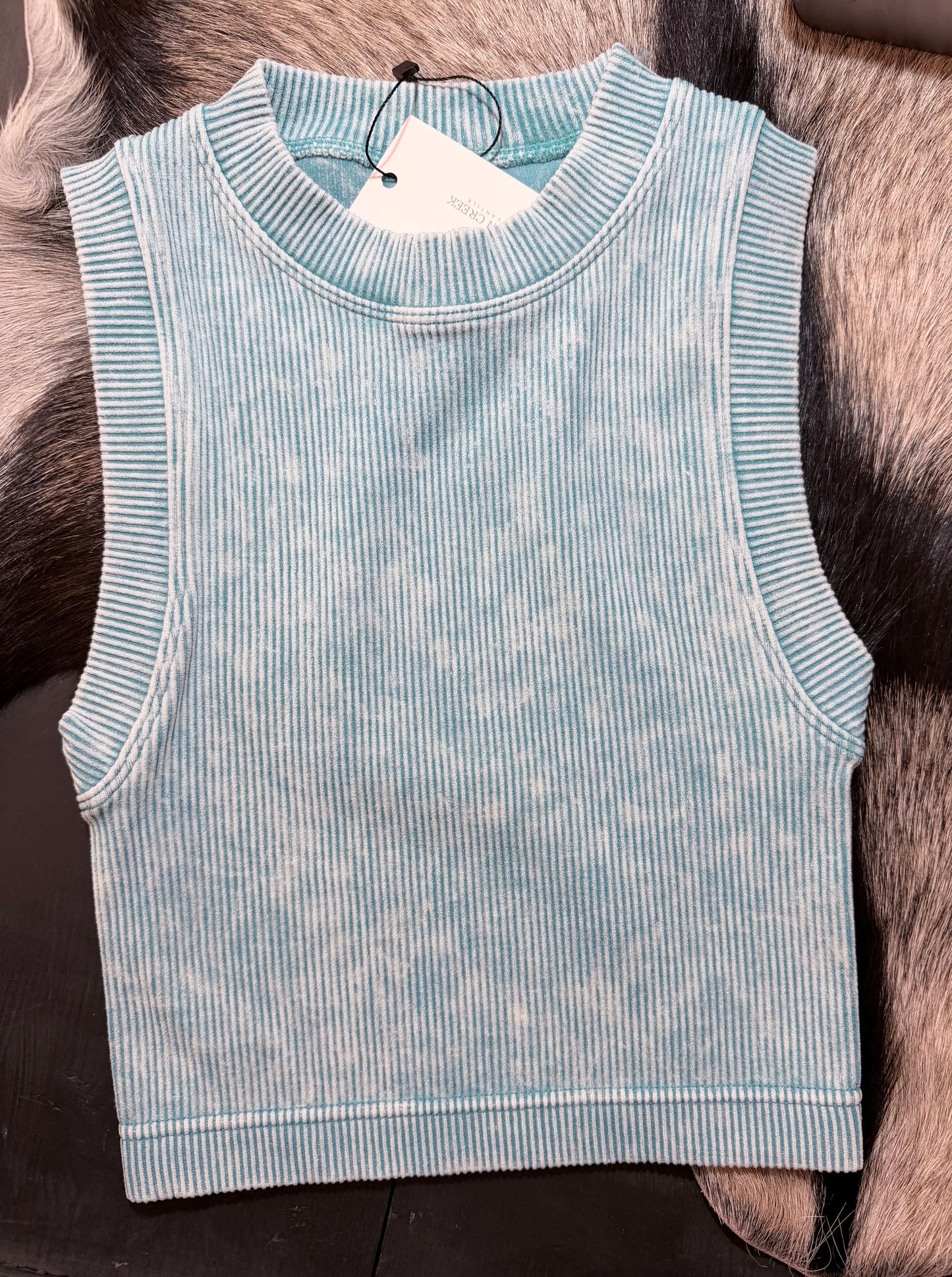 Zenana Mineral Wash Ribbed Tank