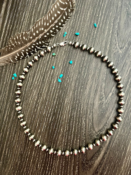 18” 8mm and 4mm Sterling Pearl Necklace