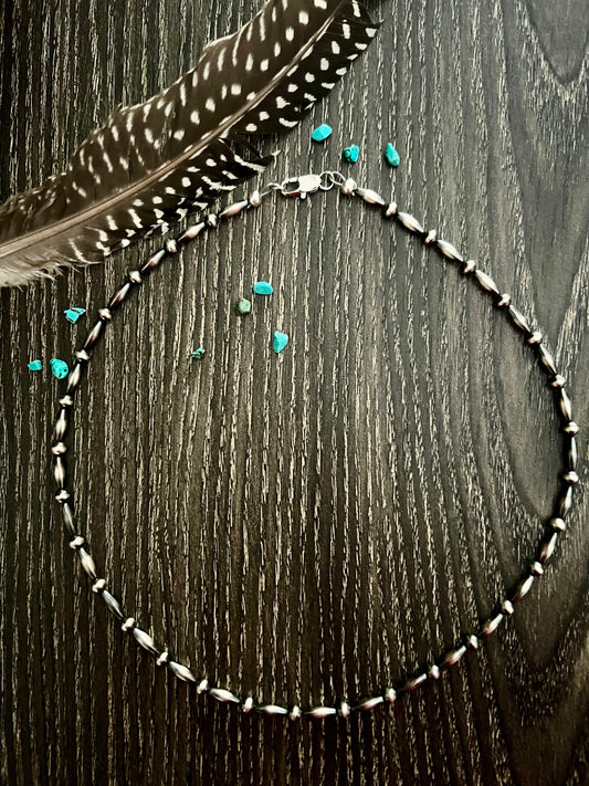 17.5” Sterling Torpedo Pearl Necklace