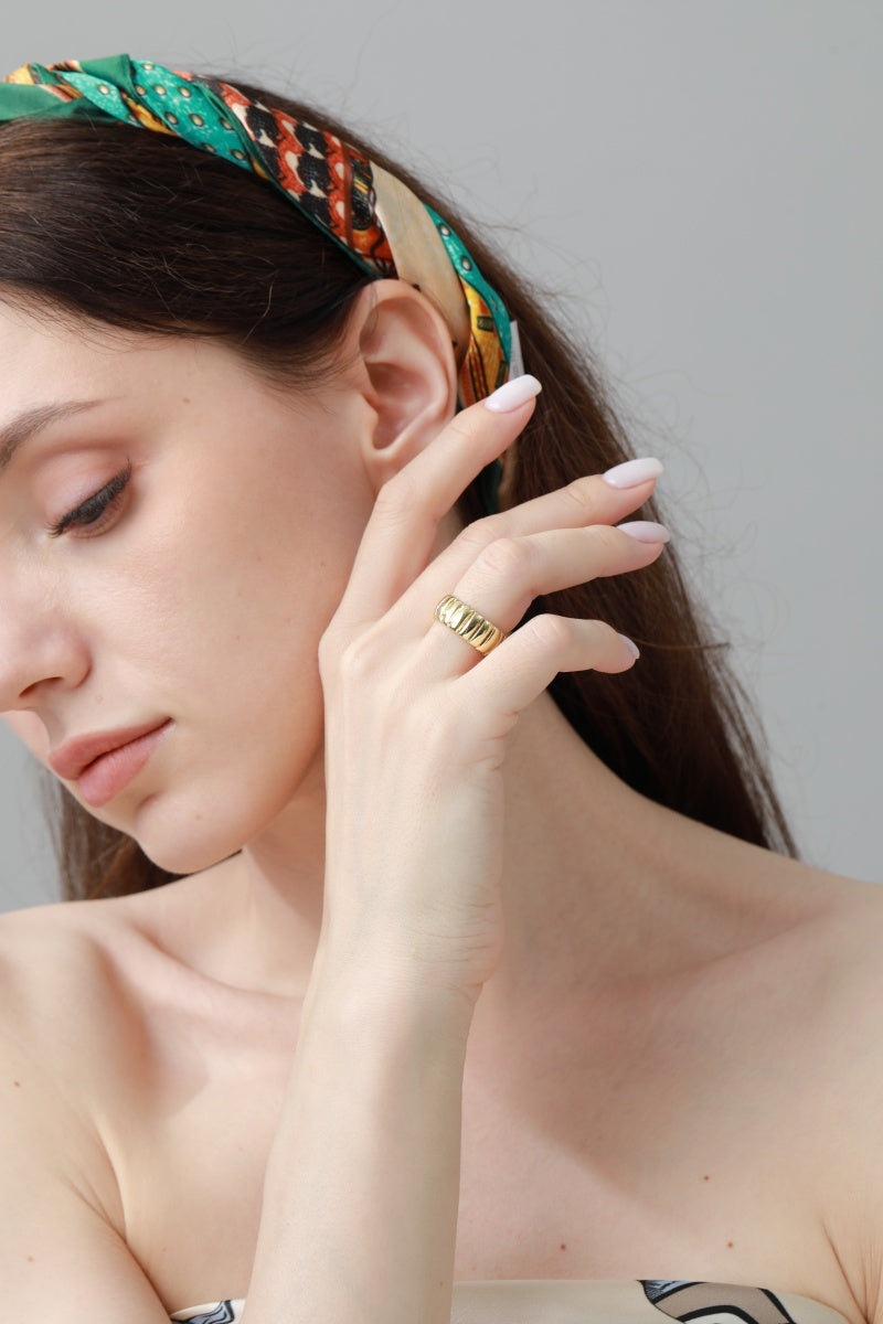 Spiral Nugget Ring – Open Band Stackable Jewelry ⚪⛓️