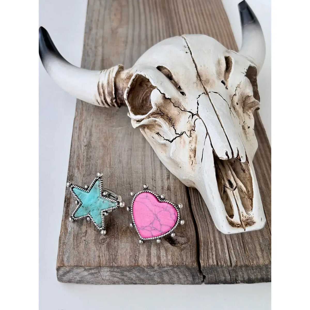 Western Style Teardrop Turquoise Stone Stretch Ring