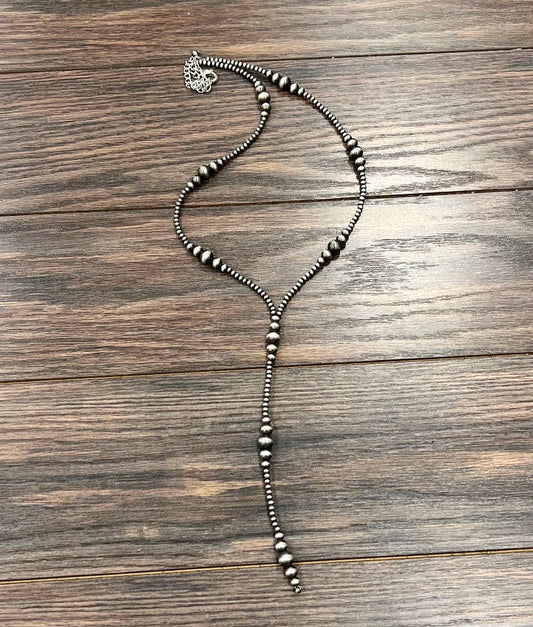 739367, Handmade 31" Clustered Navajo Bead Tassel Necklace