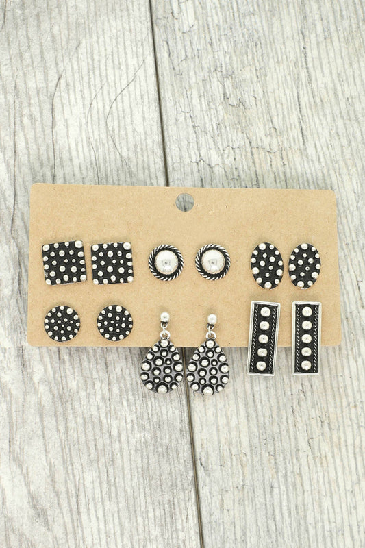 Bubble Theme Assorted Shaped Earring Set Featuring Studs