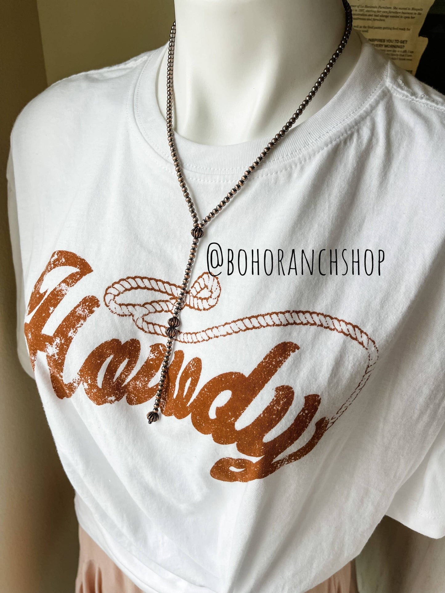 Navajo Style Y Necklace  Western Pendant Necklace
