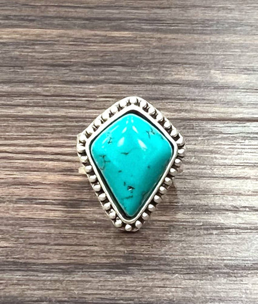 750224, Arrowhead Turquoise Adjustable Ring