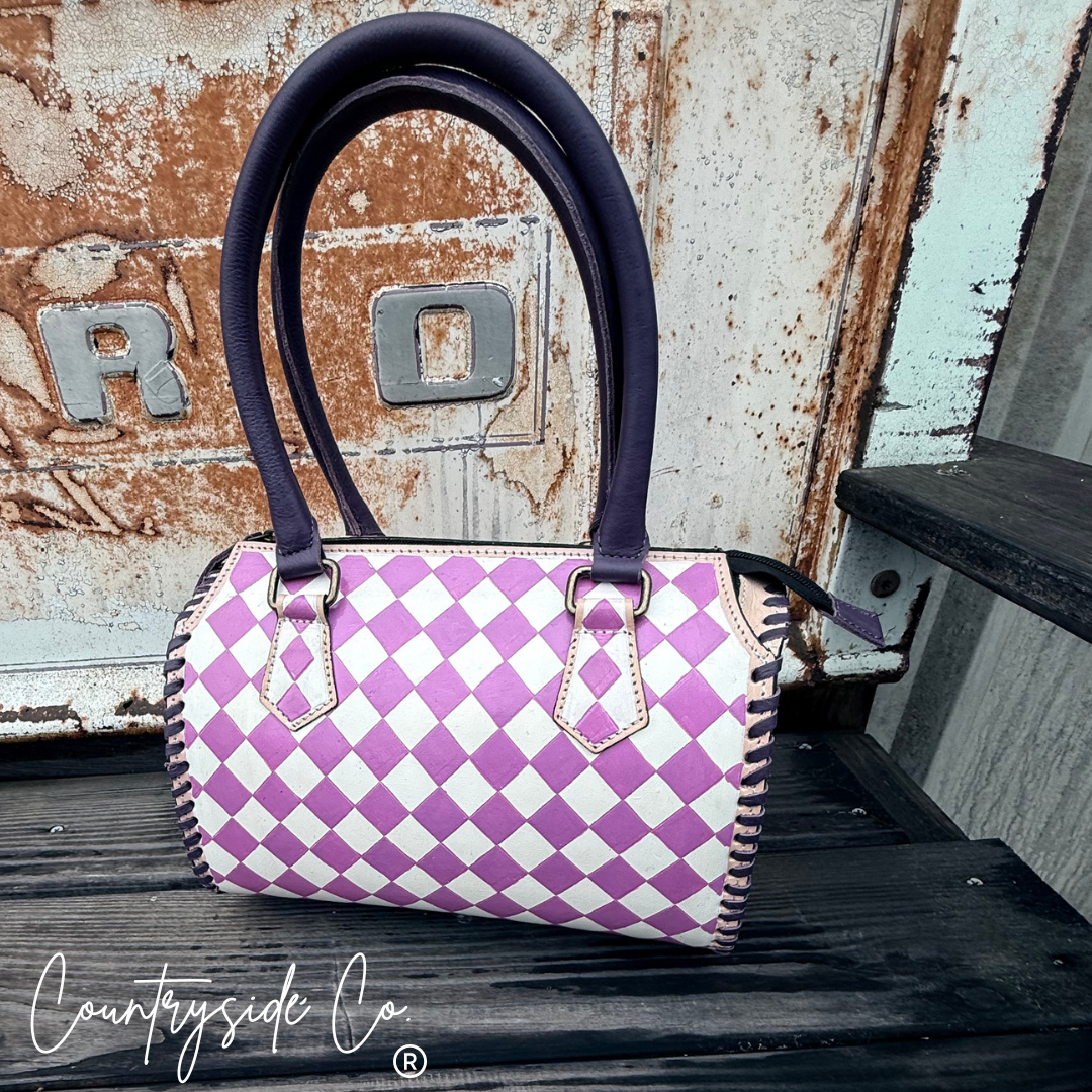 Lilac Checkered Speedy Bag