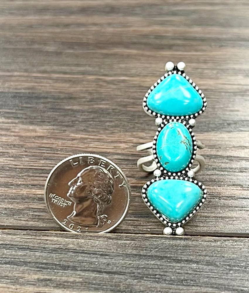 750434, Turquoise Adjustable Ring