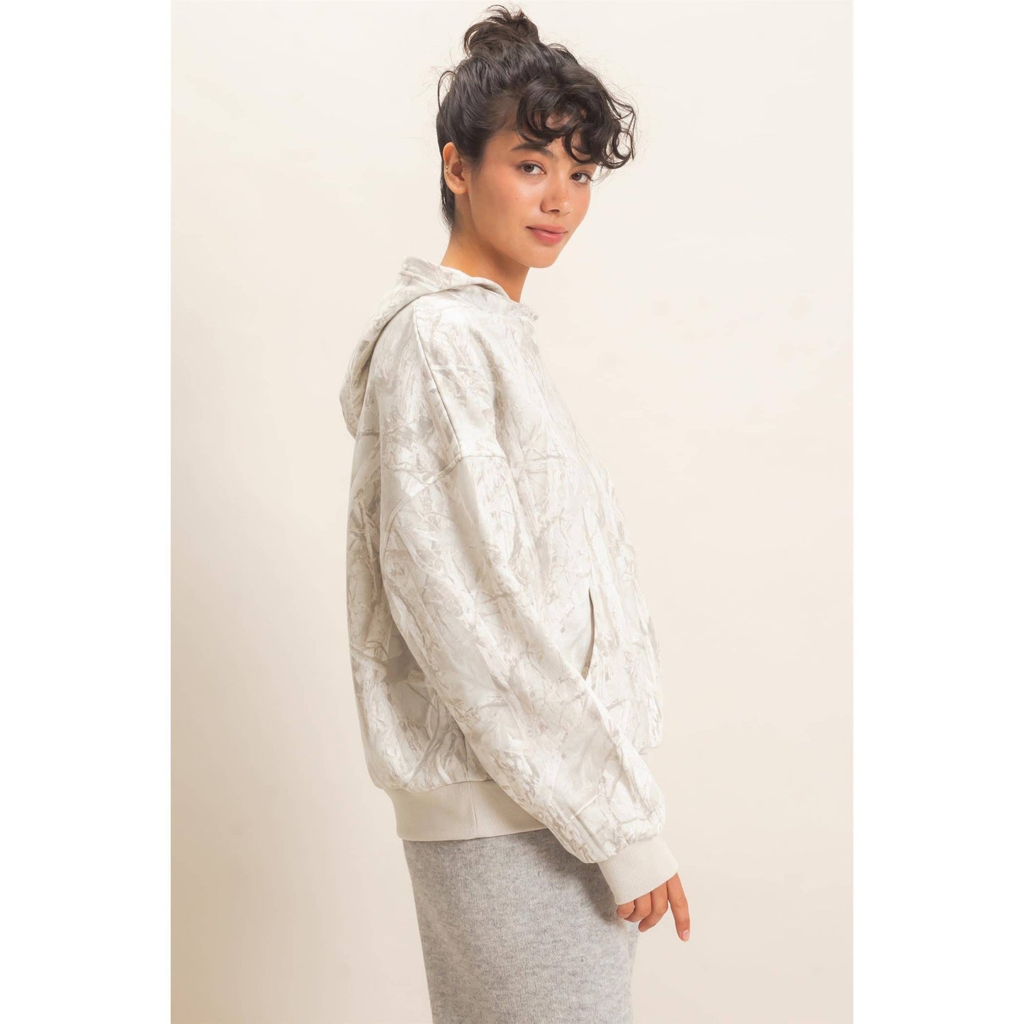 Tree Camouflage Hoodie With Kangaroo Pocket