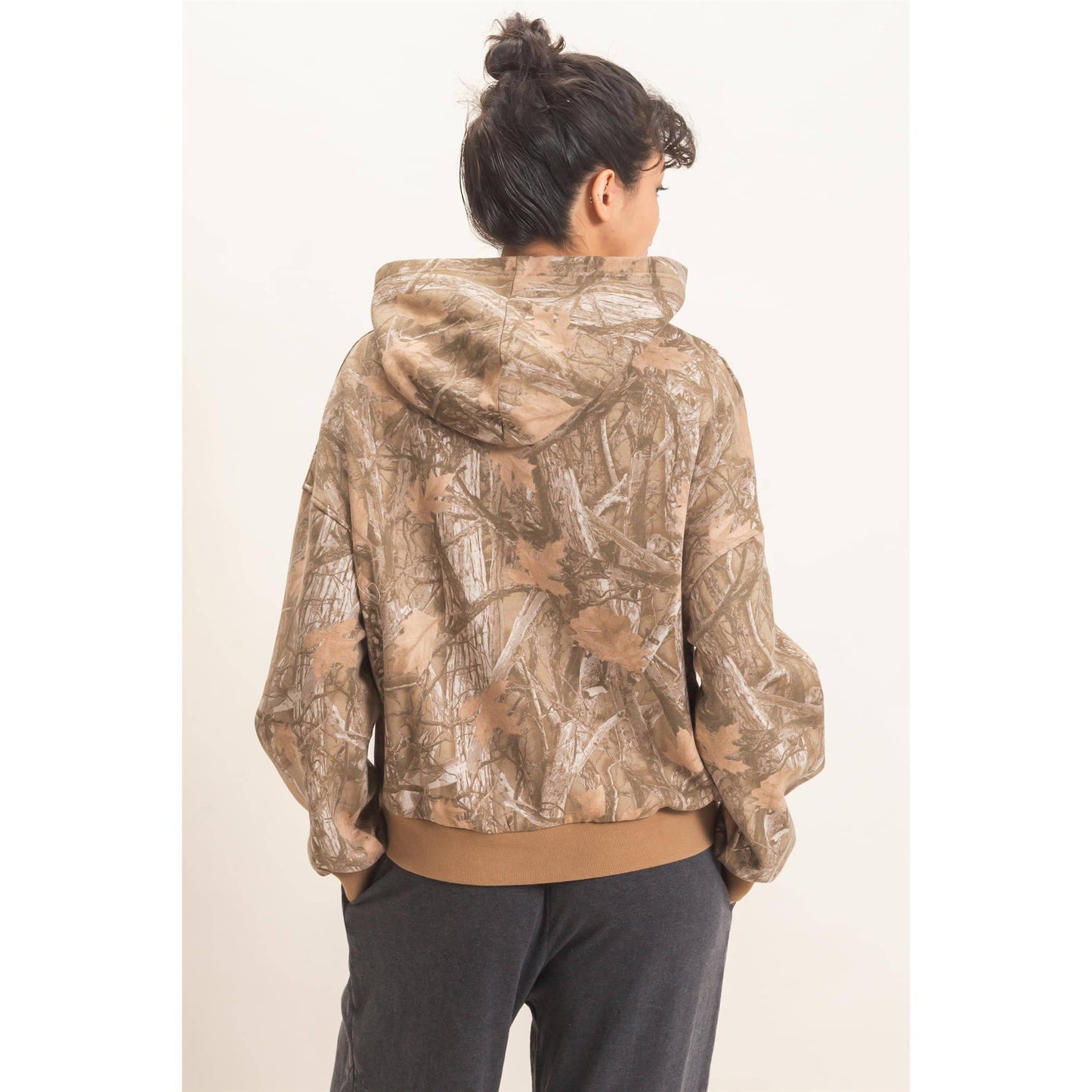 Tree Camouflage Hoodie With Kangaroo Pocket