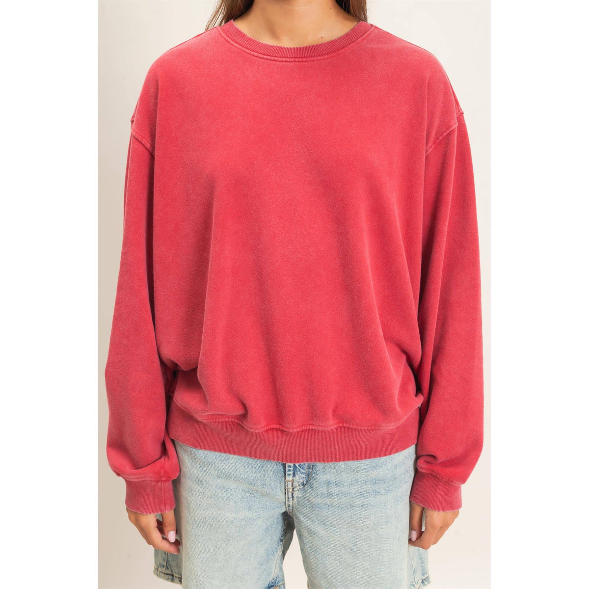 Mineral Wash Crew Neck Sweatshirt