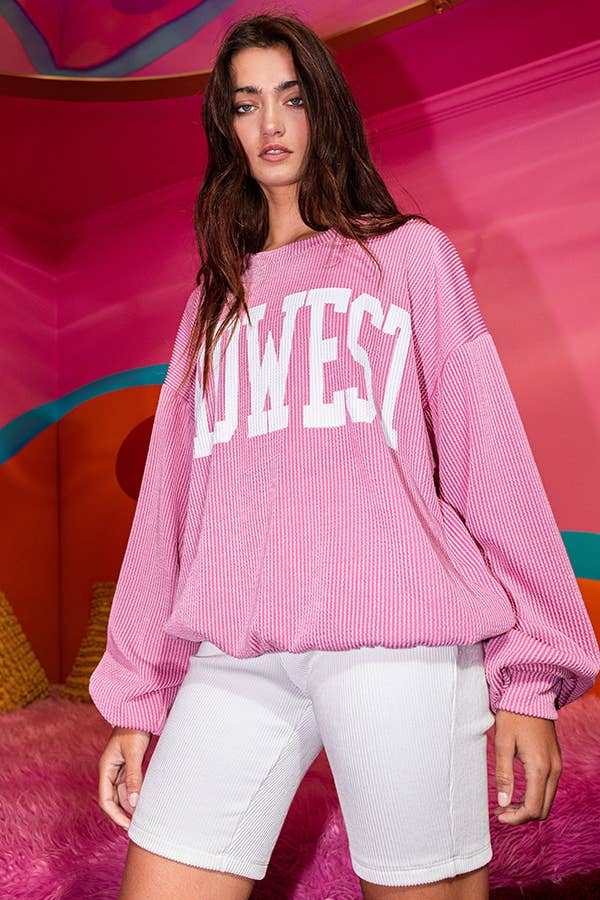 MIDWEST Comfy Oversize Graphic Sweatshirt, Gameday
