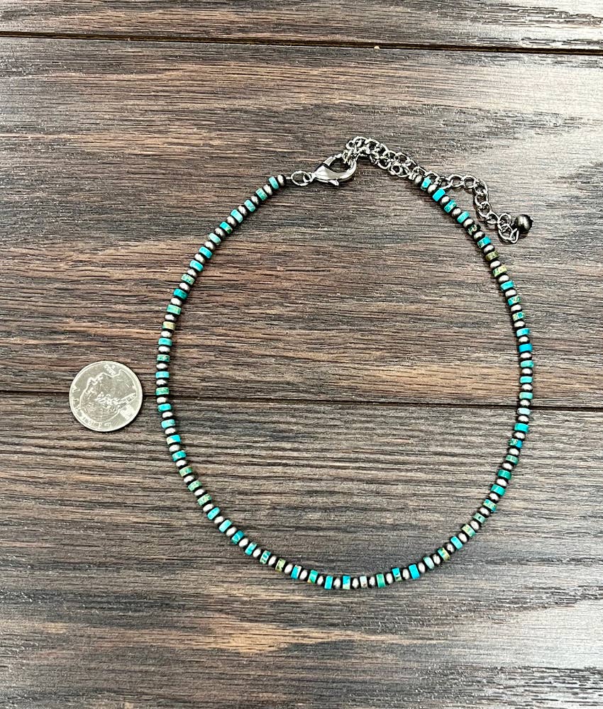 739070, Handmade 15" 4mm Rondelle Gemstone Necklace