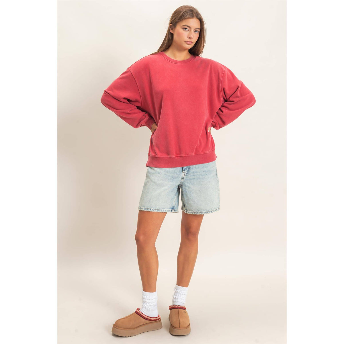 Mineral Wash Crew Neck Sweatshirt