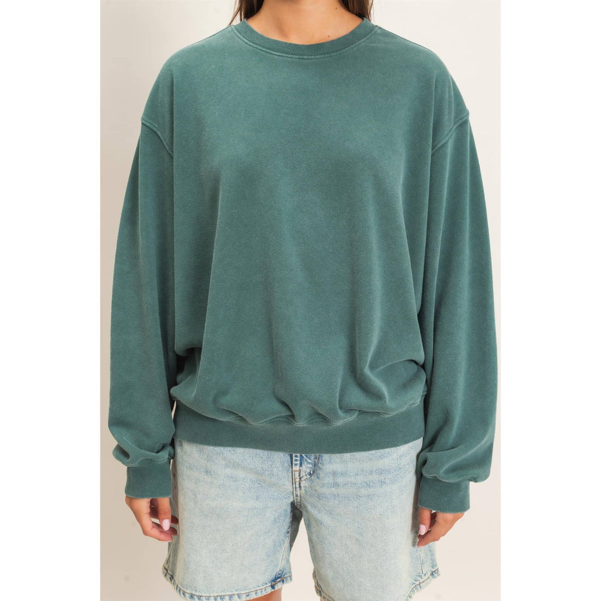Mineral Wash Crew Neck Sweatshirt