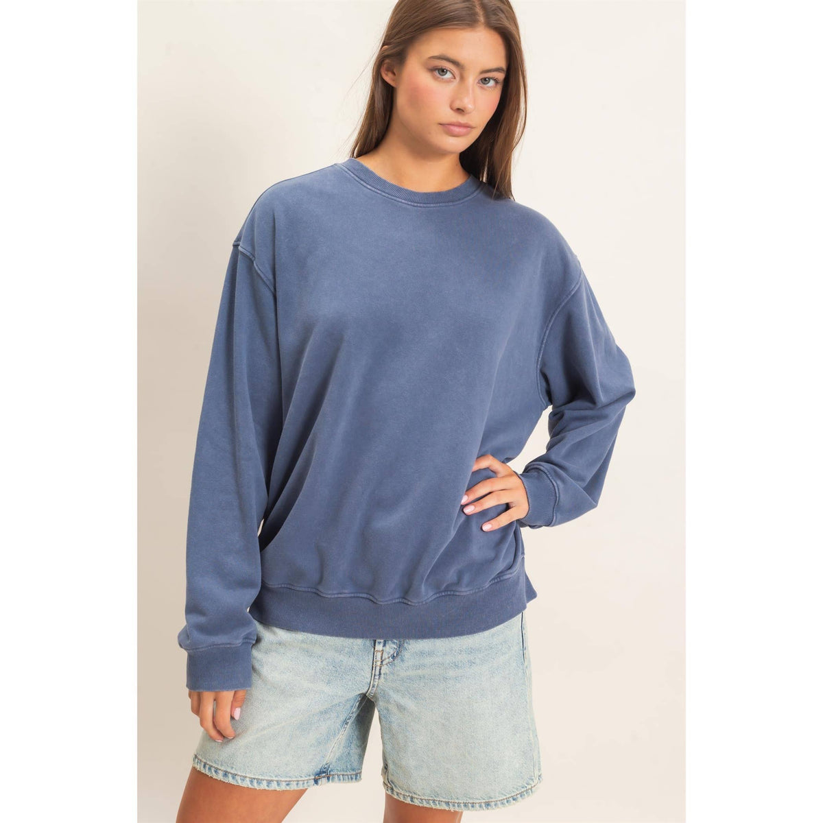 Mineral Wash Crew Neck Sweatshirt