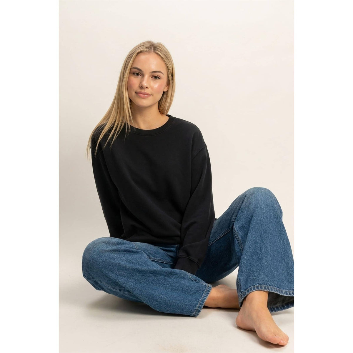 Mineral Wash Crew Neck Sweatshirt