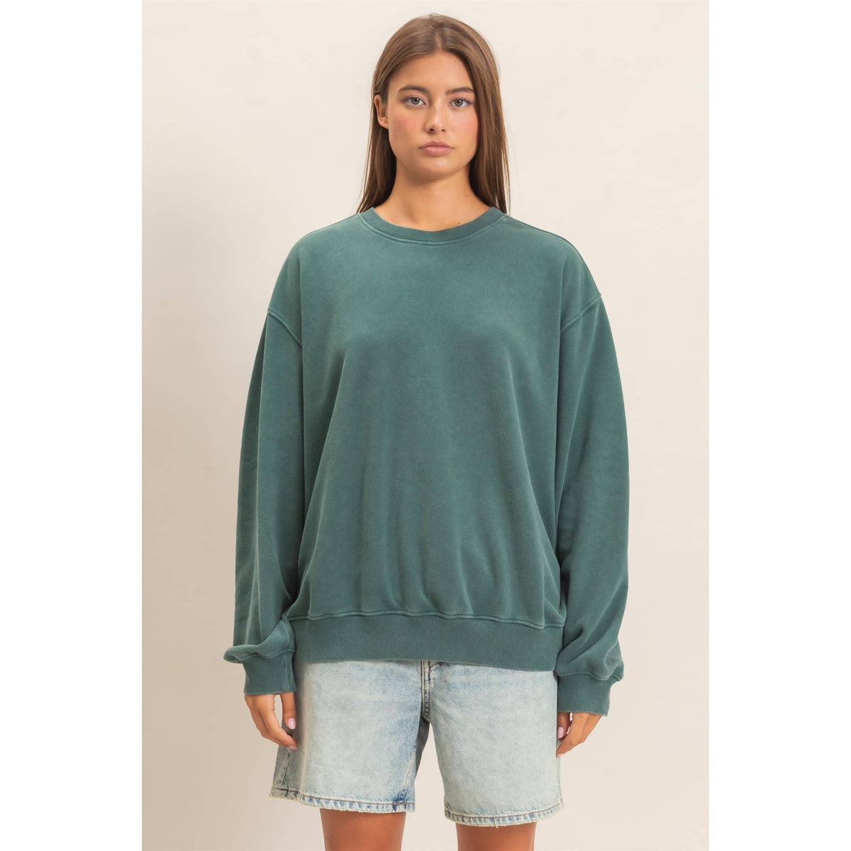 Mineral Wash Crew Neck Sweatshirt