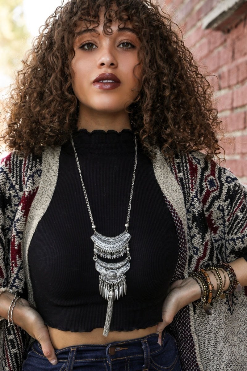 Boho Tassel Statement Necklace Jewelry