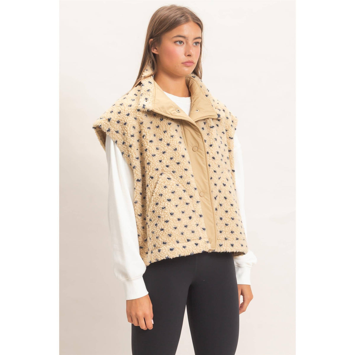 Polka Dot Sherpa Vest