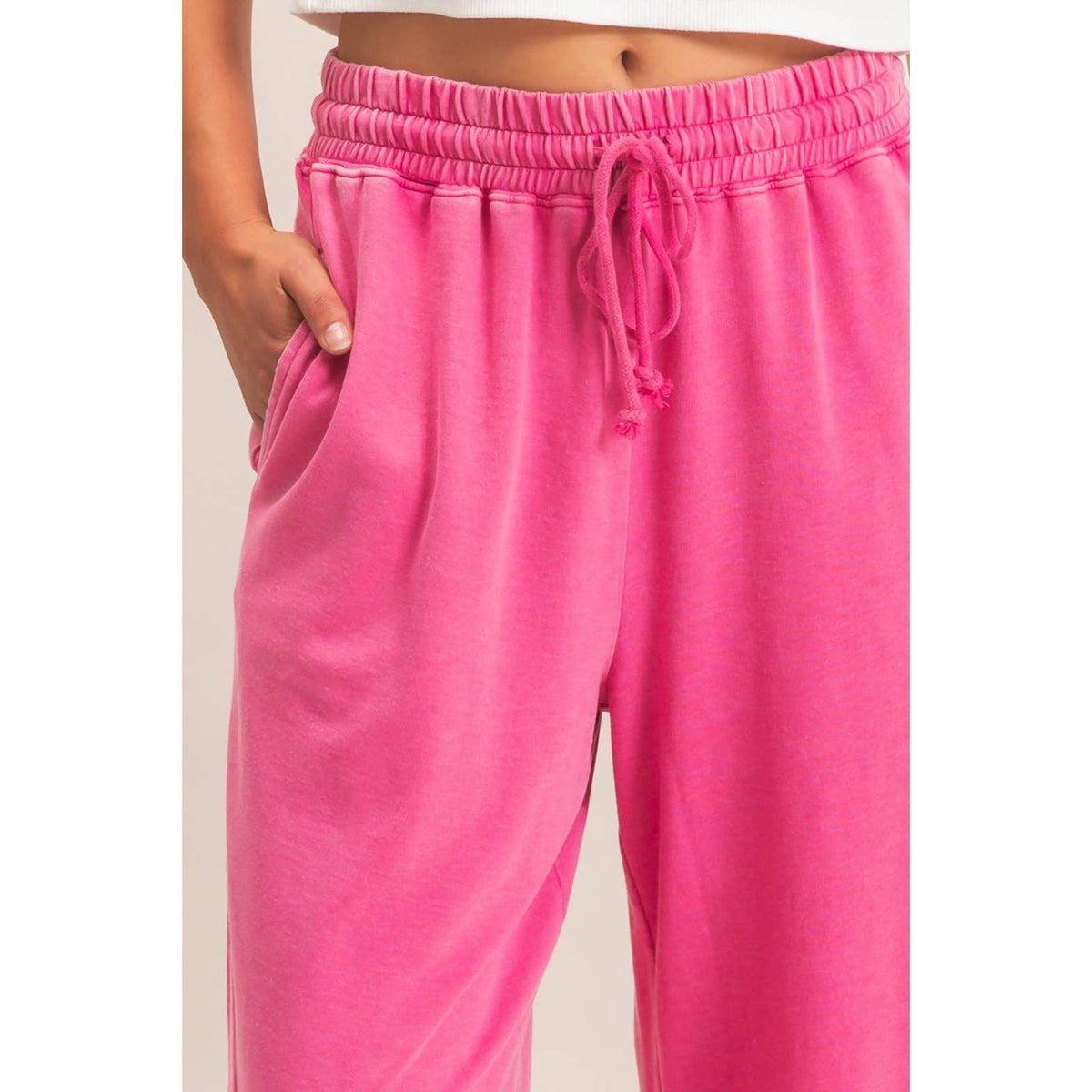 Mineral Washed Wide Leg Pants