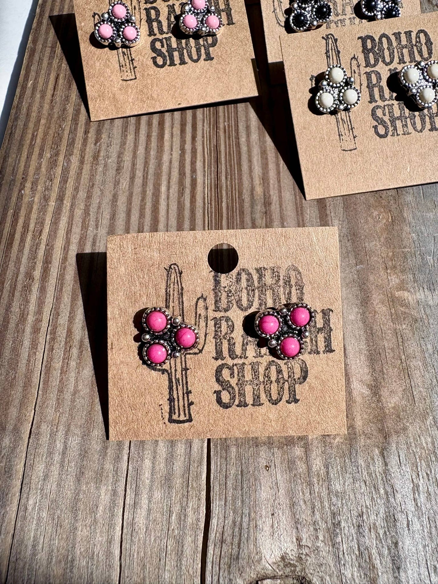Western Mini Stone Stud Earrings