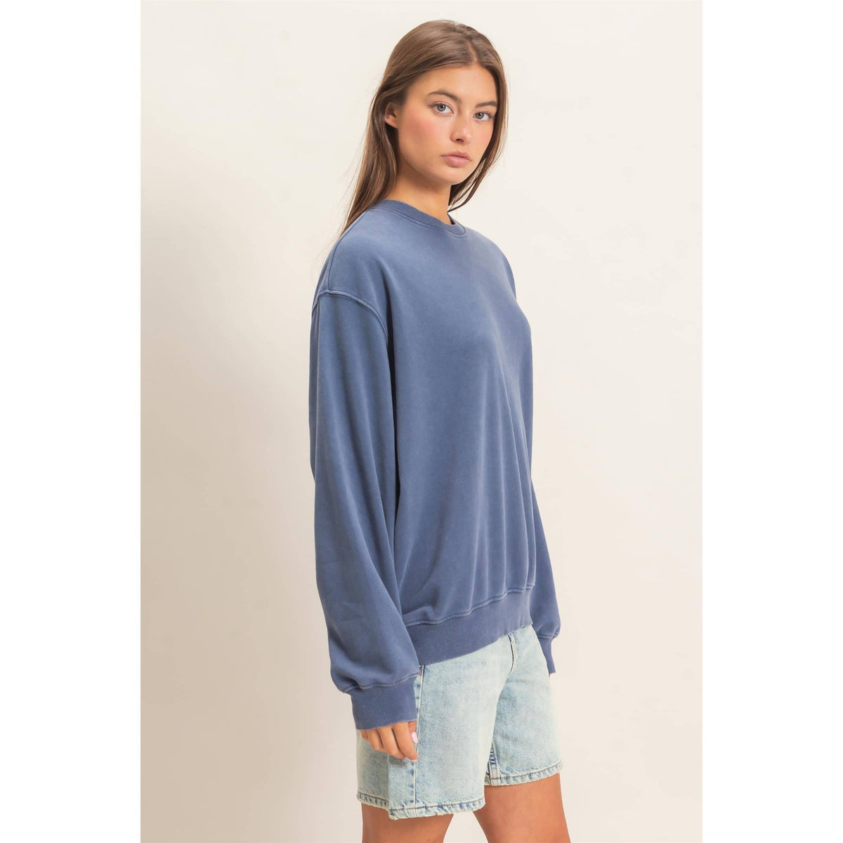 Mineral Wash Crew Neck Sweatshirt