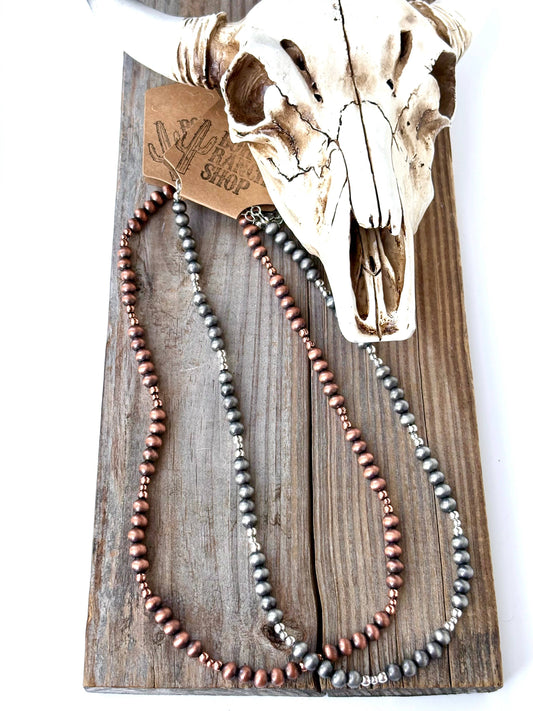 Western Style Navajo Pearl Bead Necklace