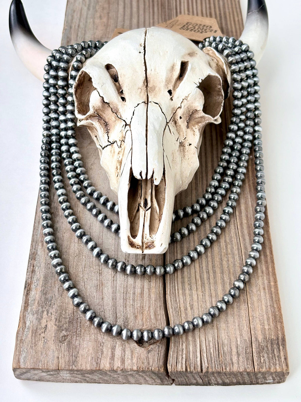 6MM Western Style Navajo Pearl Bead Necklace