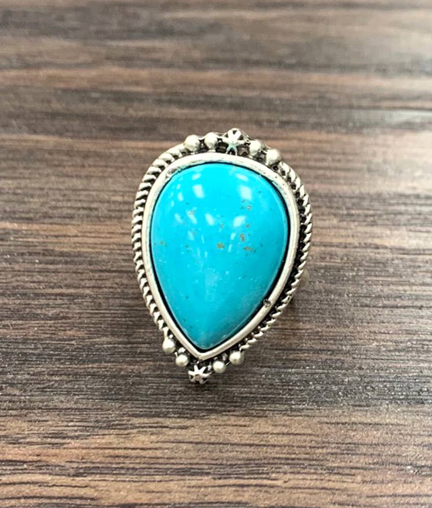 750384, Turquoise Adjustable Ring