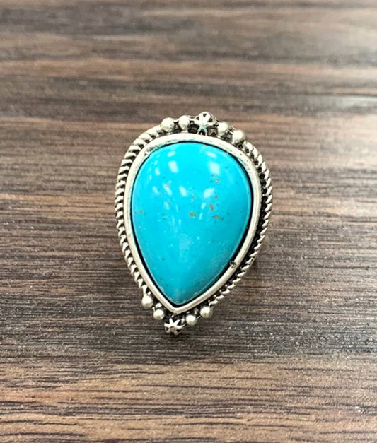 750384, Turquoise Adjustable Ring
