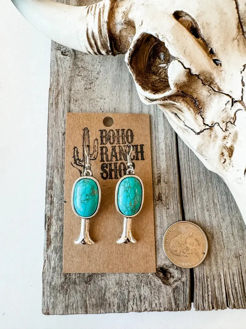 Western Squash Blossom Dangle Earrings