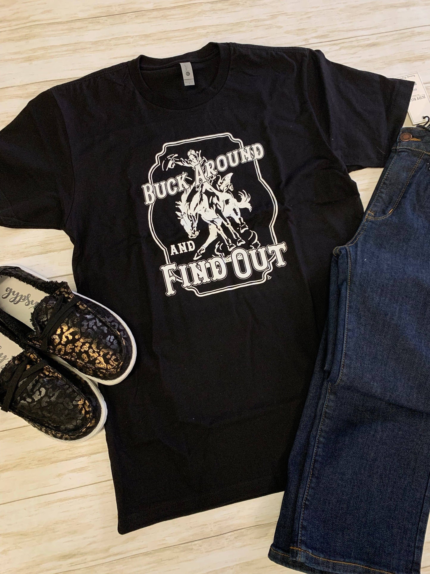 Buck Around and Find Out black unisex tee